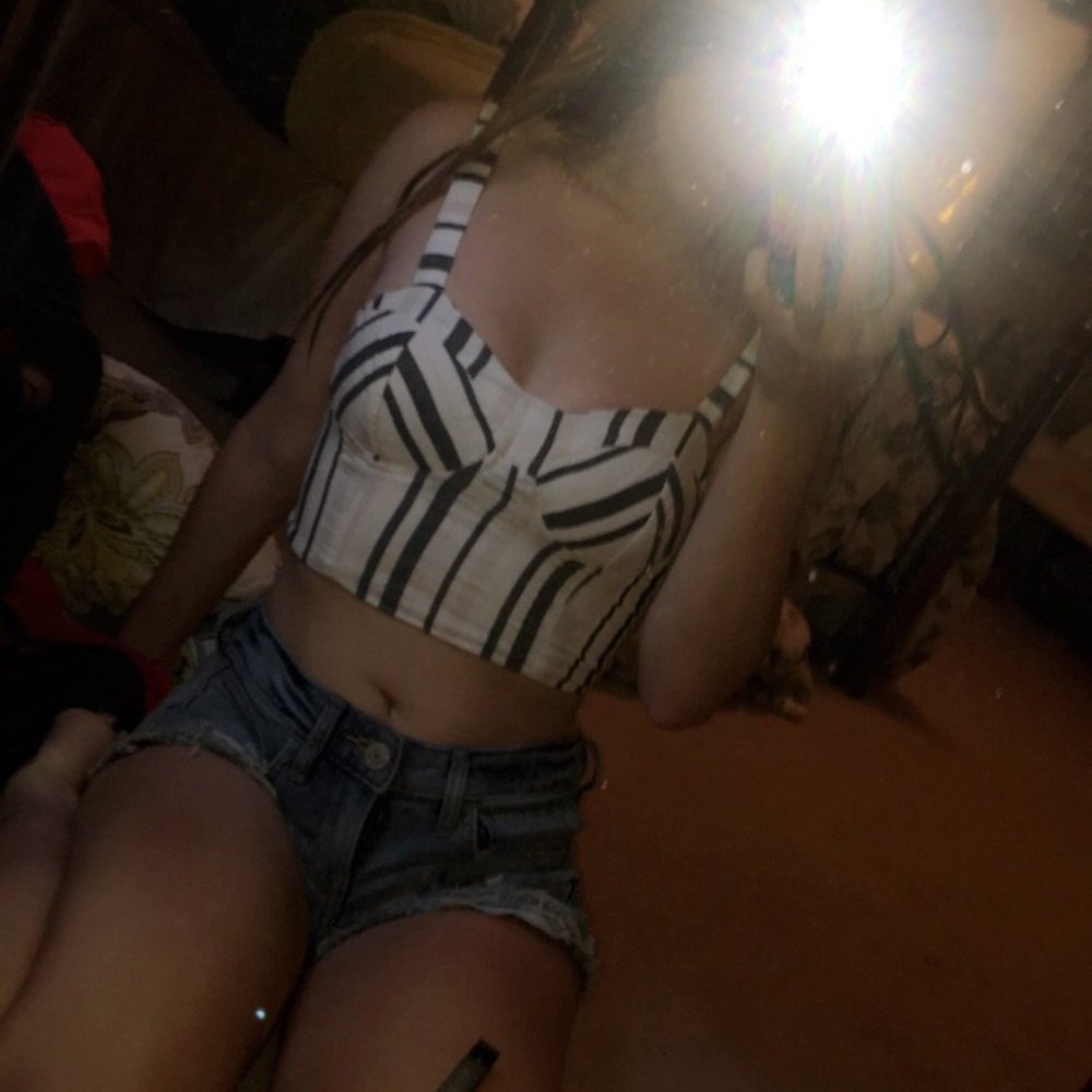 White cropped shirt
